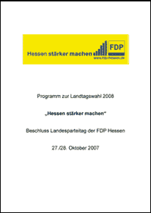 Landtagswahlprogramm der FDP in Hessen zur Wahl 2008