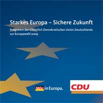 Titelblatt des Europamanifests der CDU zur Europawahl 2009