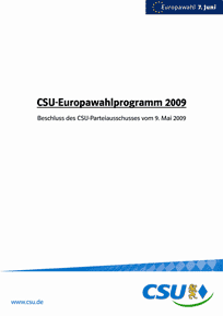 Europawahlprogramm der CSU zur Europawahl 2009