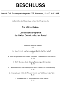 Programm der FDP zur Bundestagswahl 2009