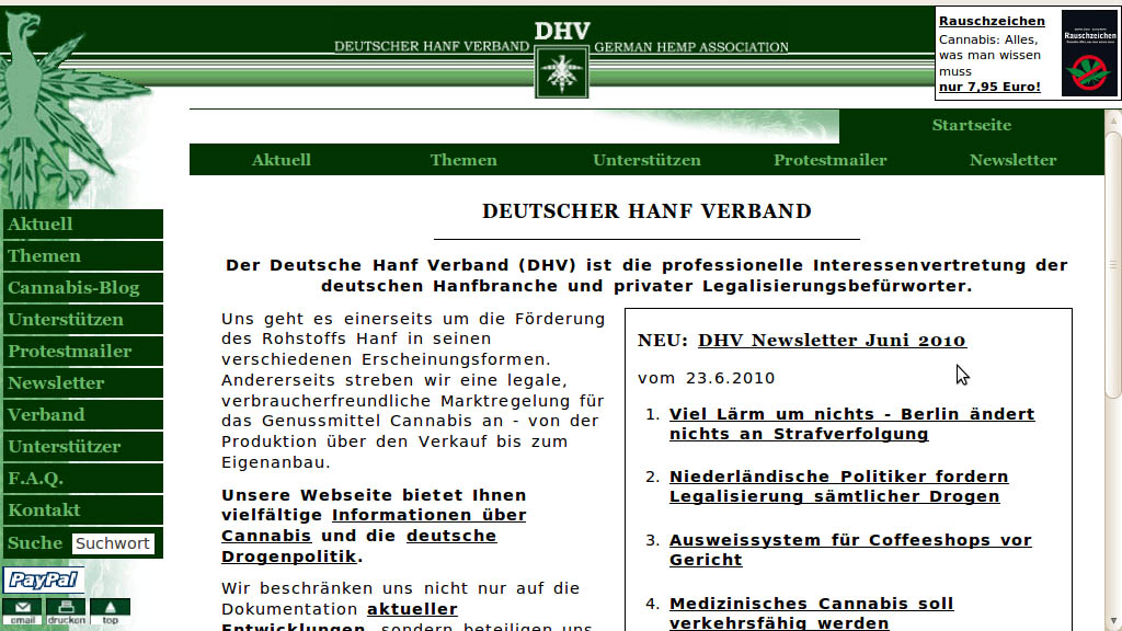 alte DHV-Seite bis Juli 2010
