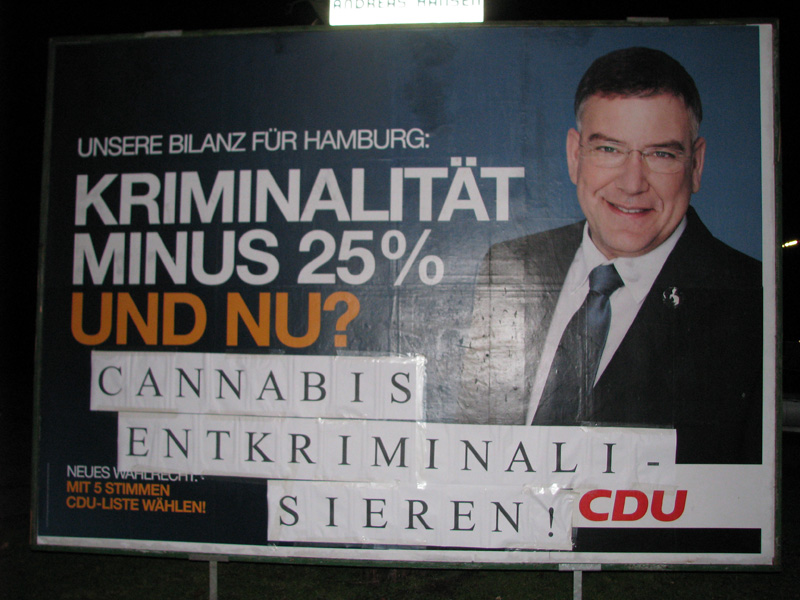 CDU-Plakat, gesehen in Hamburg