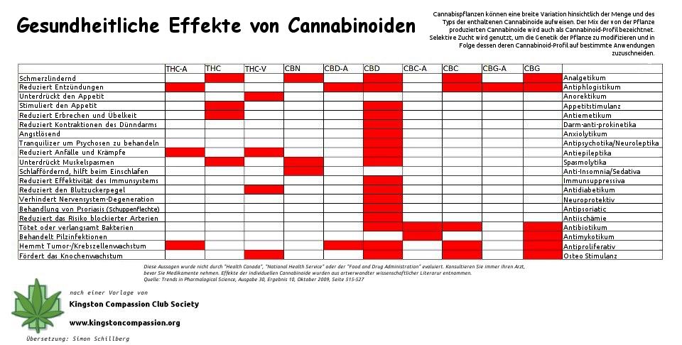 Übersicht: Gesundheitliche Effekte von Cannabinoiden