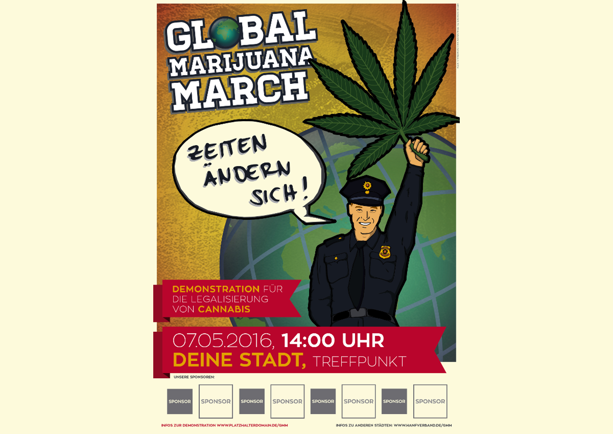 Global Marijuana March – Demonstrationen zur Legalisierung von Cannabis in 31 deutschen Städten