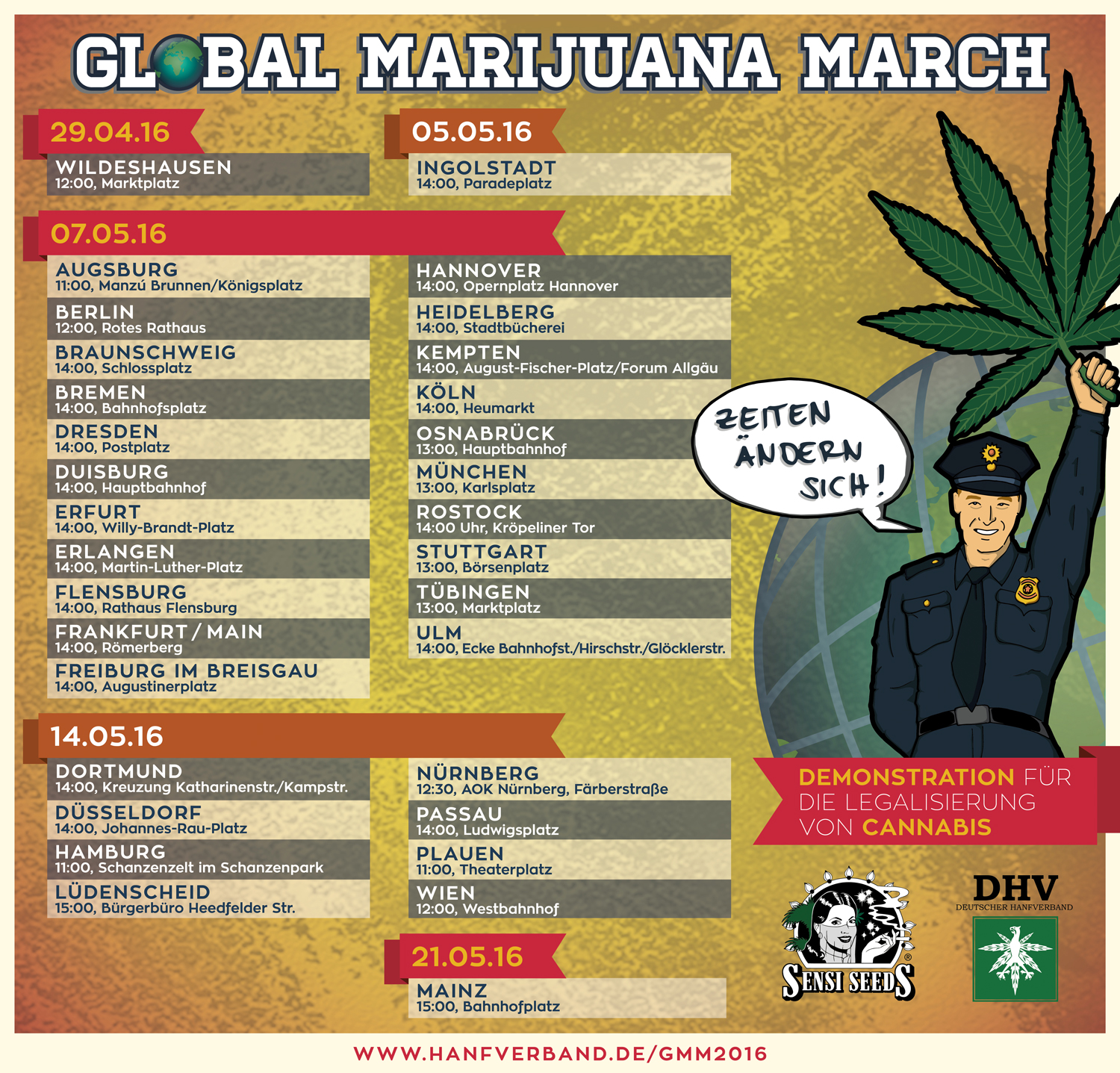 Global Marijuana March 2016 – Auf die Straße!