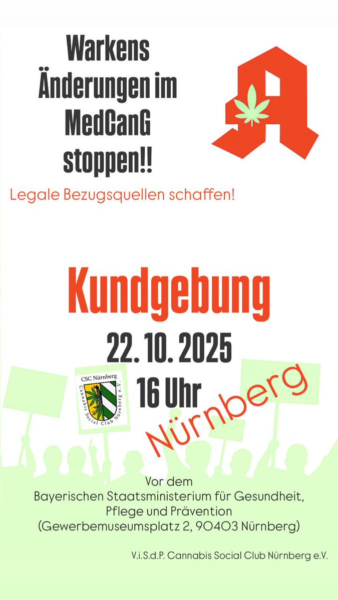 Nürnberg: Kundgebung Warkens Änderungen im MedCanG stoppen
