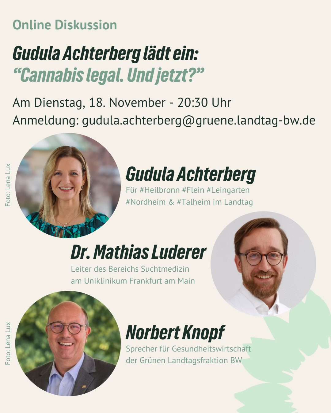 Online Diskussion: Cannabis legal. Und jetzt?