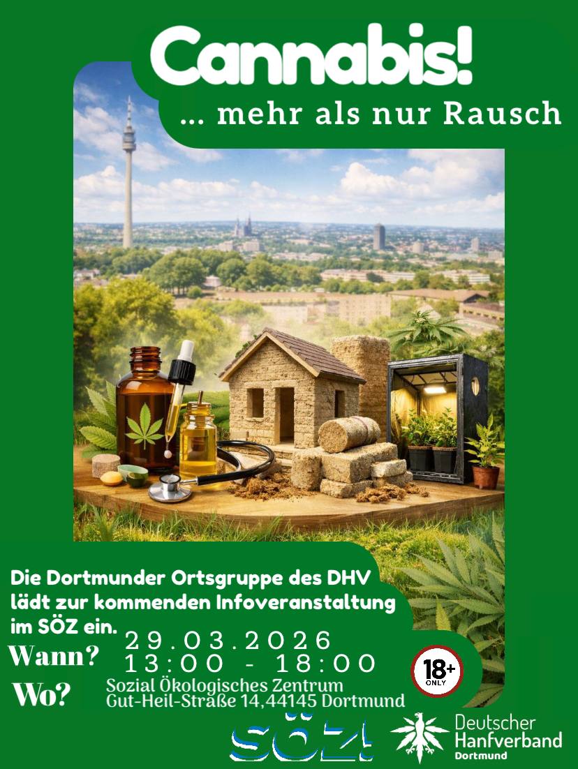Dortmund: "Cannabis - mehr als nur Rausch" Infoveranstaltung der DHV-Ortsgruppe