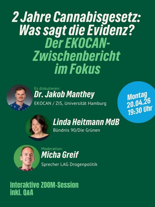Online: 2 Jahre Cannabisgesetz: Was sagt die Evidenz? - Der EKOCAN-Zwischenbericht im Fokus