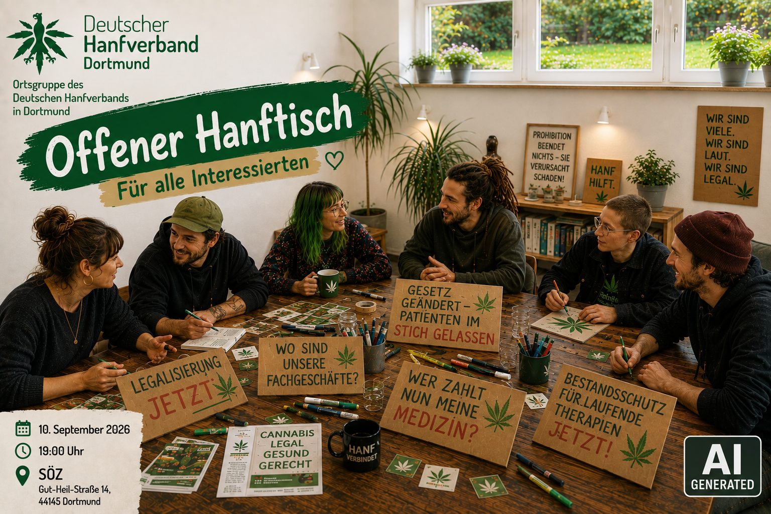 Dortmund: Offener Hanftisch der DHV-Ortsgruppe